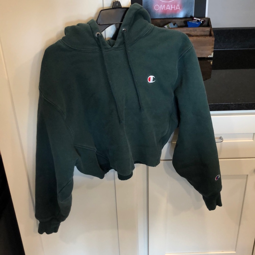 Green chanpion hoodie